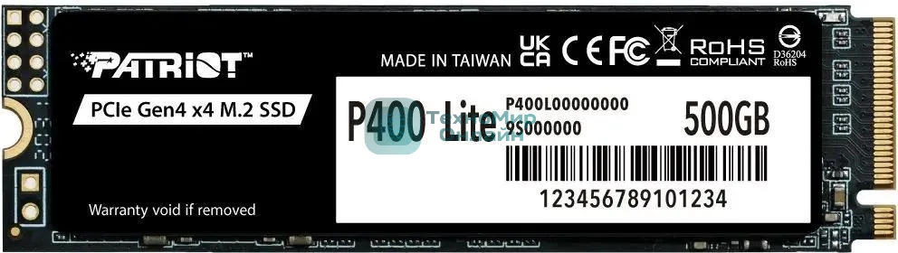 Накопитель SSD Patriot P400 Lite 500Gb (P400LP500GM28H)