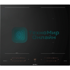 Варочная панель Gorenje, индукционная, 60 см, 4 конфорки, сенсорное управление, таймер, объединение конфорок Bridge Zone, автораспознавание посуды, PowerBoost, растапливание SoftMelt, сенсоры Iqgrill/iqfry/iqpro, защита от детей, черный