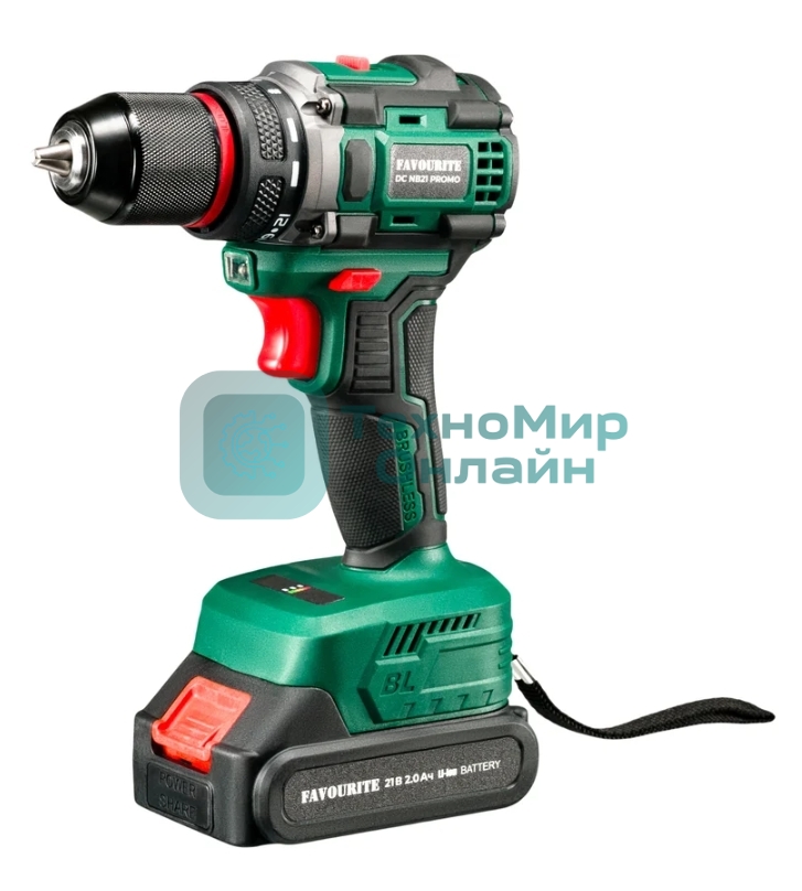 Дрель-шуруповерт FAVOURITE DC NB21 PROMO, 21 В, 2 Ач, 40 Нм, бесщеточный