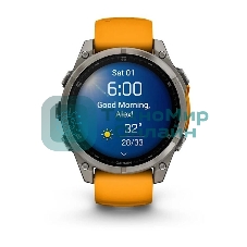 Смарт-часы Garmin Fenix 8 AMOLED Sapphire титановый серый, оранжевый 47мм