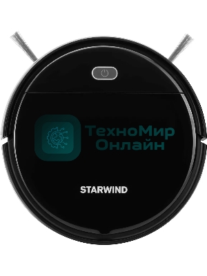 Робот-пылесос Starwind SRV3950 черный, 18 Вт, 1500 мА·ч Li-Ion, уборка влажная/сухая, пылесборник контейнер 0.2 л