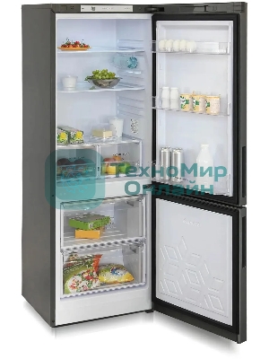 Холодильник Бирюса Б-W6034 графит матовый двухкамерный 210/85л морозилка снизу