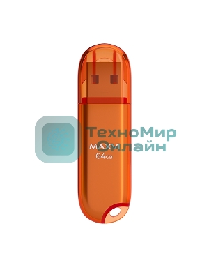 Флешка USB Maxvi P1 (FD64GBUSB20C10P1 orange), 64Gb, USB 2.0, R/W 12/5, оранжевый