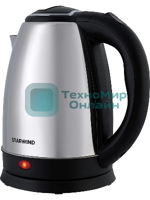 Чайник электрический Starwind SKS1771 1.8 л, 1700 Вт, серебристый/черный корпус: металл/пластик