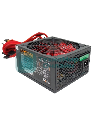 Блок питания Ginzzu PC700 14CM(Red) 80 PLUS black,APFC,24+4p,2 PCI-E(6+2), 7*SATA, 4*IDE,оплетка, кабель питания,цветная коробка