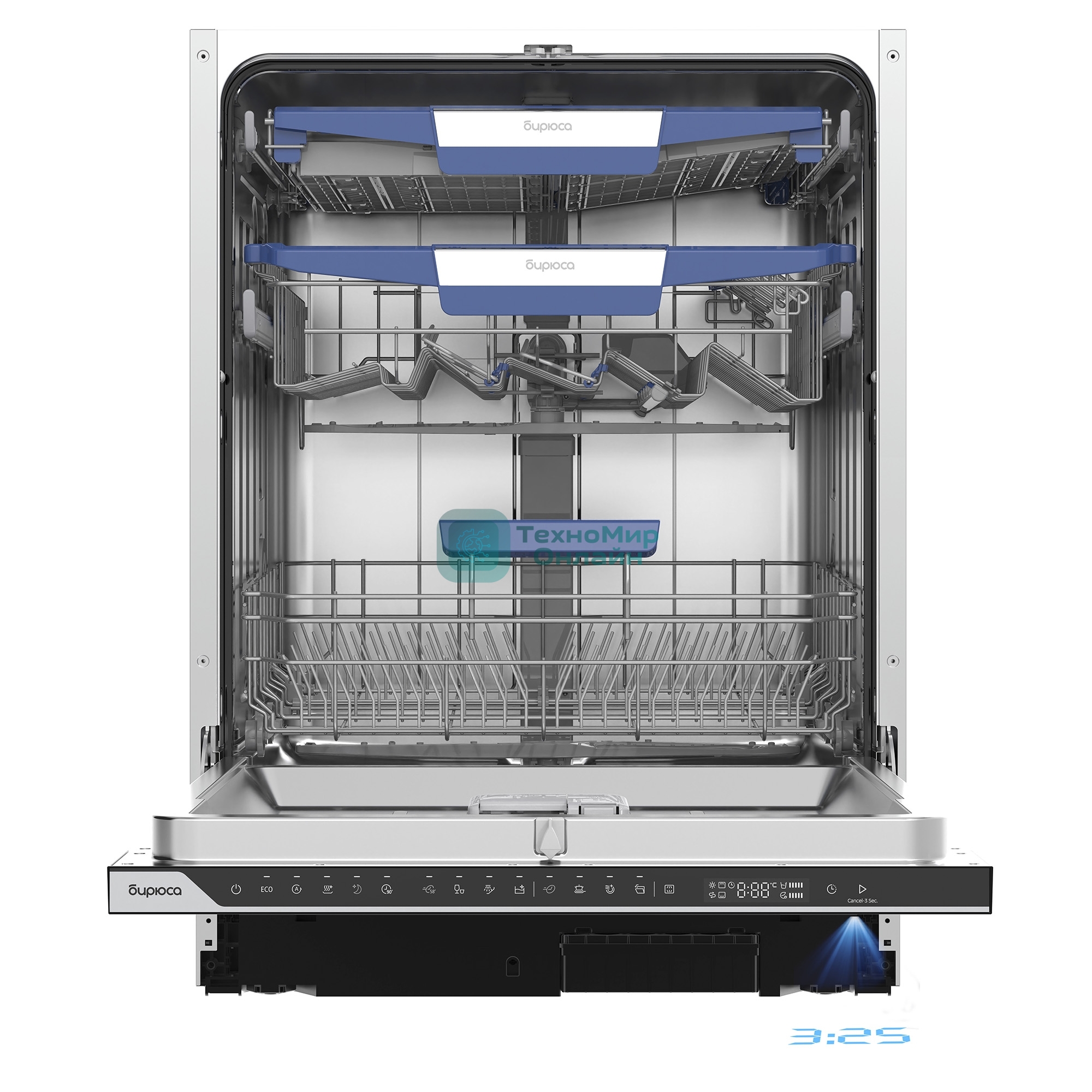 Встраиваемая посудомоечная машина Бирюса DWB-614/5, белый, 59.8 см, 12 компл., 49 дБ, класс A++