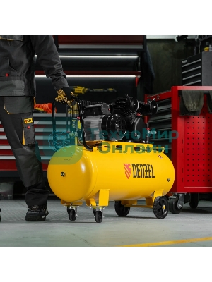 Компрессор воздушный Denzel BCV2300/100 рем. привод, 2,3 кВт, 100 л, 440 л/мин