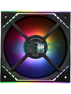 Кулер для корпуса Thermalright TL-M12R-S Reverse (124x120x25mm, 4-pin PWM, ARGB, 34.43CFM, 23.2dBA, 1500RPM, черный)