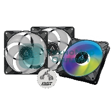 Комплект вентиляторов для корпуса Arctic P14 PWM PST A-RGB (3 шт.) черный, 140 мм, 1900 об/мин, 22.5 дБ, 4 pin