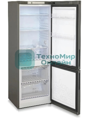 Холодильник Бирюса Б-W6034 графит матовый двухкамерный 210/85л морозилка снизу