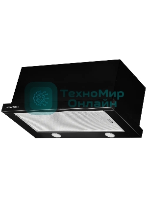 Встраиваемая вытяжка Kuppersberg SLIMTURBO 60 B, 60 см, отвод/рециркуляция, 1500 м3/час, механическое управление, 3 скорости, освещение 2х2 Вт, металлические жироулавливающие фильтры, угольный фильтр KF-ES (опция), 63.4 дБ, обратный клапан, шхвхг:55.2x25.5x28см, черный