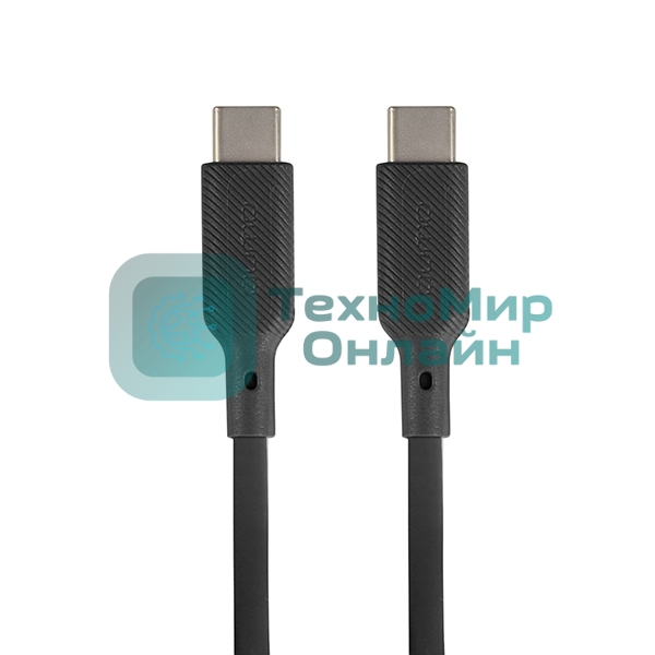 Кабель QUMO 32964 Type-C на Type-C, силиконовый, 1м, 3A, 60W, PD черный