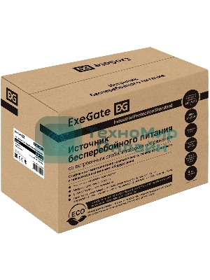 Источник бесперебойного питания ExeGate EP212518RUS Power Back UNB-1000 1000VA, черный, 4 евророзетки