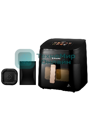 Аэрогриль Brayer BR2057 черный, 2200 Вт, 8.5 л, сенсор, 10 программ