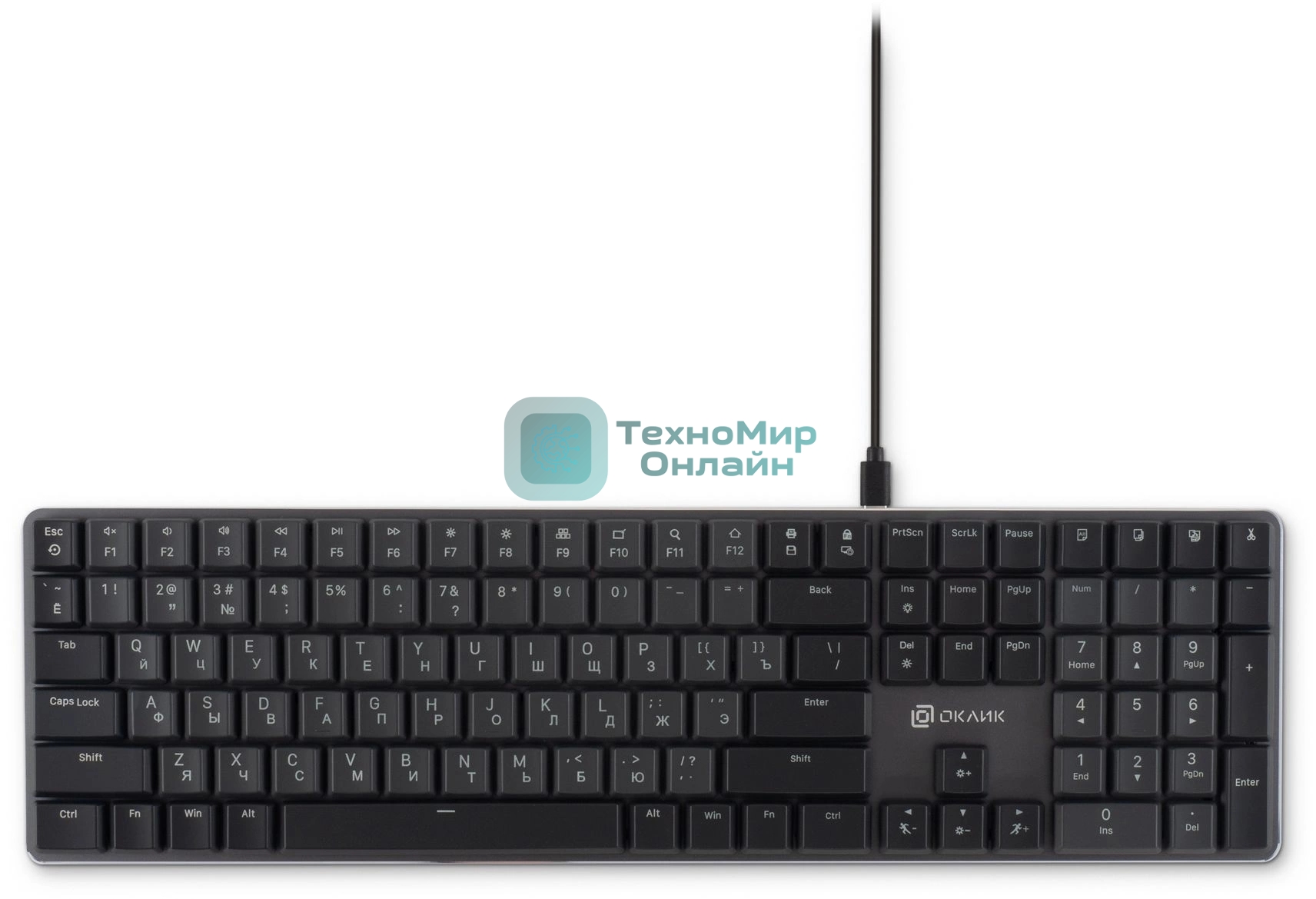 Клавиатура Oklick K953X проводная, USB Type-A, чёрный