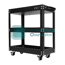Тележка инструментальная трехсекционная на колесах Deli DL433013 510x260x580мм, до 90кг, толщина полки 0,6мм, толщина стойки 1мм