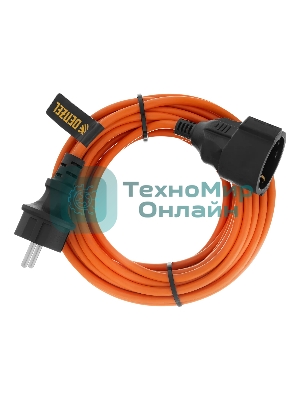 Удлинитель-шнур силовой Garden Series Denzel ПВС, 10 м, 1 розетка, 3x1 мм