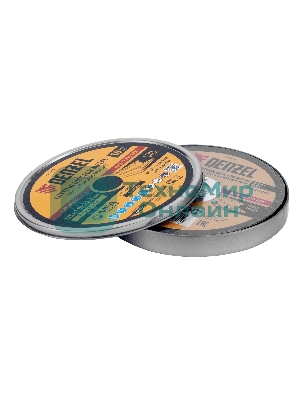 Круг отрезной по металлу Denzel WA60TBF 125х1.0х22.2мм в метал.банке, 10шт.