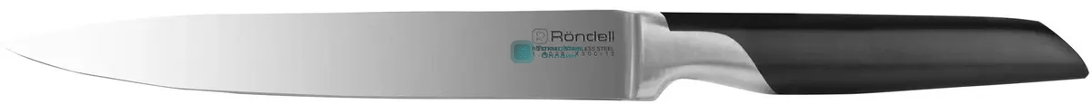 Нож кухонный Rondell Brando RD-1435 стальной разделочный лезв. 200 мм прямая заточка черный блистер