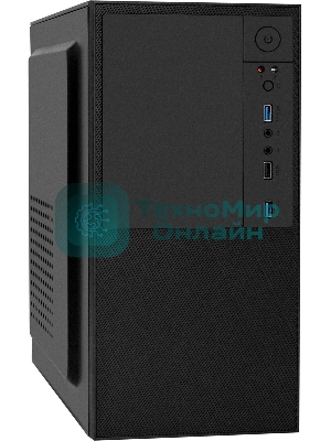 Компьютерный корпус Minitower ExeGate BAA-308U2-UNS350 (mATX, БП UNS350 с вент. 12см, 1хUSB/2хUSB 3.0, HD Audio, черный)