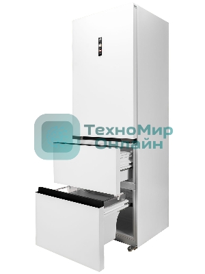 Холодильник DeLonghi DMFS 19PINF BB MATTEO белый трехкамерный 265/140л морозилка снизу, No Frost