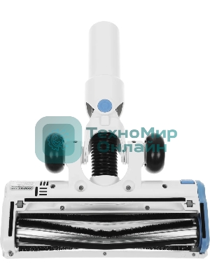 Пылесос вертикальный Coolfort CF-3006 белый/голубой, питание от аккумулятора, 130 вт, уборка сухая, пылесборник 0.5 л, работа от АКБ max 30 мин.