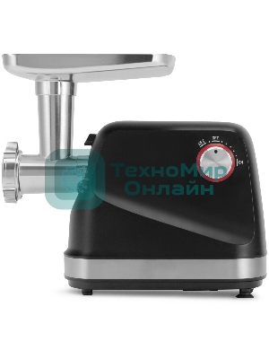 Мясорубка электрическая Polaris PMG 2582 черный, 2500 Вт, 2.7 кг/мин, реверс, защита от перегрузки, металлический лоток, насадки - 5