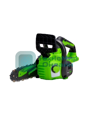 Цепная пила аккумуляторная GreenWorks G24CS25K4, 24V, 25 см, c АКБ 4А·ч и ЗУ (2007707UB)