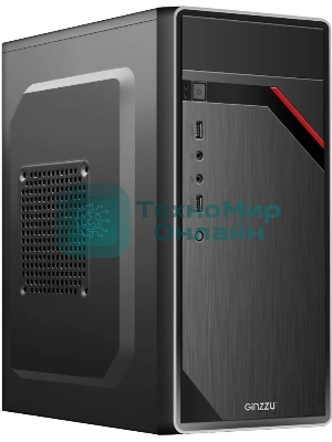 Компьютерный корпус Ginzzu D180 2хUSB 2.0,AU w/o PSU