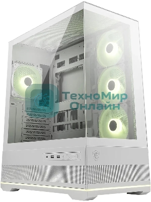 Компьютерный корпус MSI MAG Pano 110R PZ белый без БП ATX 6x120мм 7x140мм 2xUSB 3.0 1xUSB3.1 audio AirDuct bott PSU