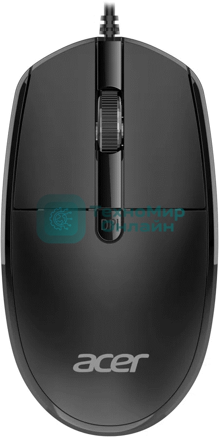 Мышь проводная Acer OMW401 черный, 2000 dpi, USB, кнопки - 4