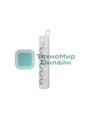 Удлинитель с сетевым фильтром Defender DFS 133, белый, 5 розеток, 3 м.