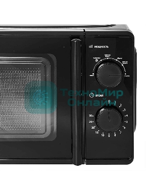 Микроволновая печь Delta DL-85L20 черный, 20 л, 700 Вт, переключатели - поворотный механизм