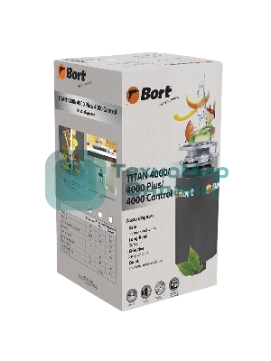 Измельчитель пищевых отходов Bort TITAN 4000 390 Вт; 4,2 кг/мин; 2800 об/мин; 1200 мл; Металл; набор аксессуаров 4 шт [91275769] 91275769