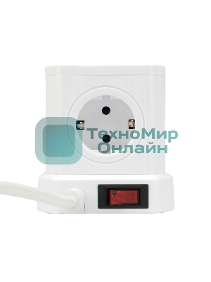 Сетевой фильтр Cablexpert Tower TWR-5-U4-W-2, 5 р, 10А, 4хUSB, 3.1А, 2 м, ур.защиты 4+, белый, коробка