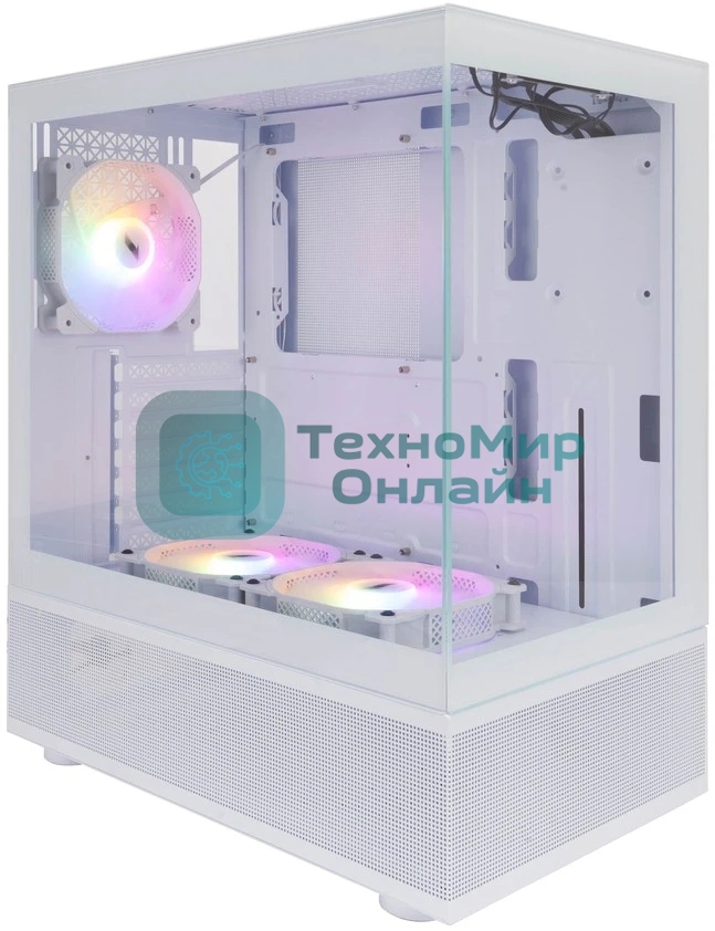 Компьютерный корпус 1STPLAYER MIKU Mi7-A белый, ATX, 3x120мм LED fans