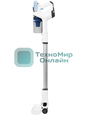 Пылесос вертикальный Coolfort CF-3006 белый/голубой, питание от аккумулятора, 130 вт, уборка сухая, пылесборник 0.5 л, работа от АКБ max 30 мин.