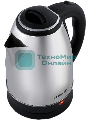 Чайник электрический Starwind SKS1771 1.8 л, 1700 Вт, серебристый/черный корпус: металл/пластик