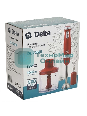 Блендер погружной Delta DL-7064B красный
