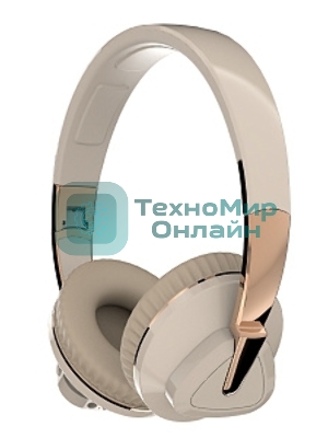 Беспроводные наушники MORE CHOICE HW33 бежевый, накладные, Bluetooth, до 6 ч