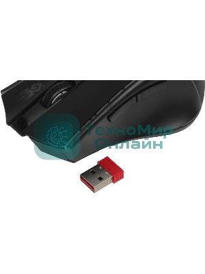 Мышь беспроводная Defender Kronos GM-695 черный, 1600 dpi, радиоканал, USB, кнопки - 7