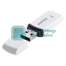 Флешка USB Smartbuy Paean white (SB64GBPN-W), 64Gb, USB 2.0, R/W 25/15, белый