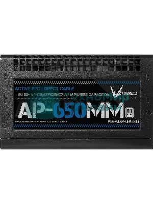 Блок питания Aerocool/Formula ATX 650W AP-650ММ 80 PLUS WHITE (20+4pin) APFC 120мм fan 6xSATA RTL