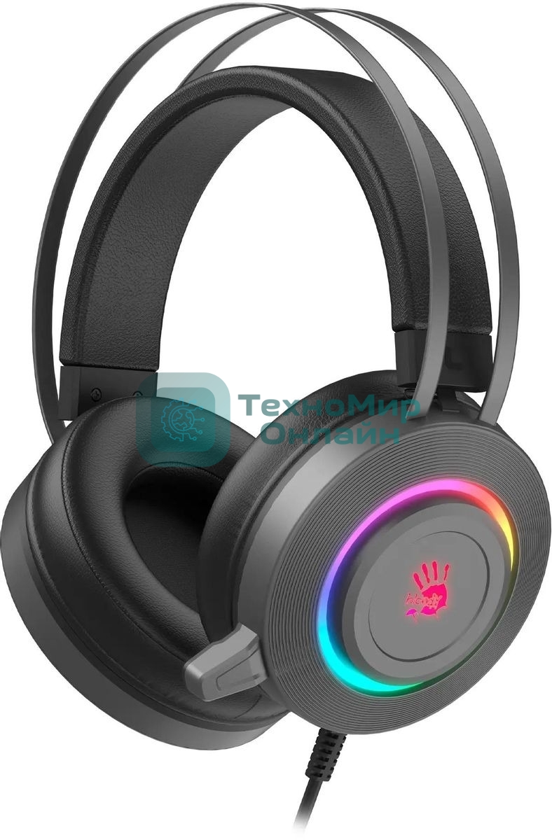 Гарнитура Bloody G521S серый, проводная, подсветка