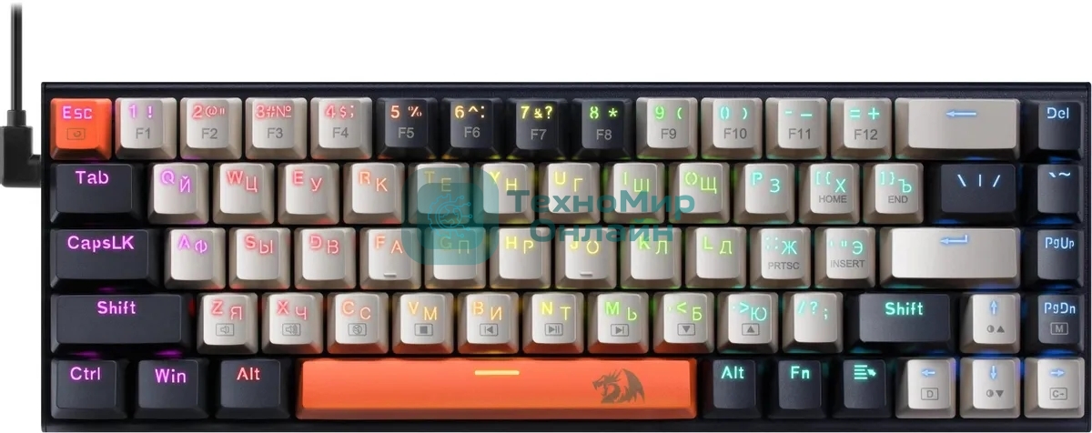 Клавиатура Redragon Ryze проводная, USB Type-A, чёрный