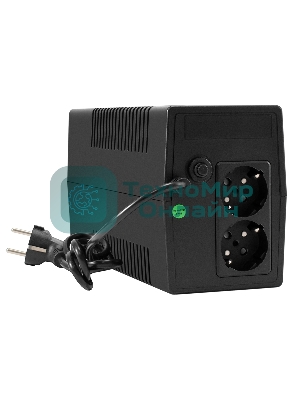 Источник бесперебойного питания ExeGate Smart LB-650.LCD.AVR.2SH (650VA/390W, LCD, AVR, 2*Schuko, батарея 12V 7Ah, черный)