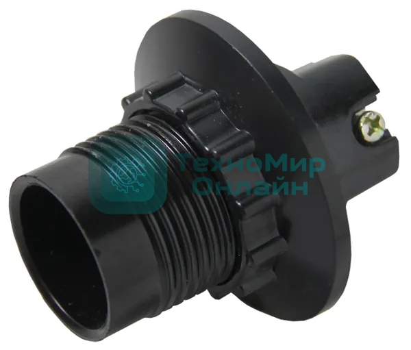 Патрон карболитовый с кольцом Е14 черный без наклейки EKF LHC-E14-r