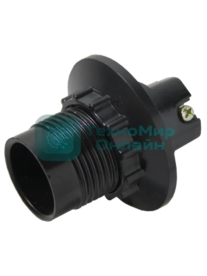 Патрон карболитовый с кольцом Е14 черный без наклейки EKF LHC-E14-r