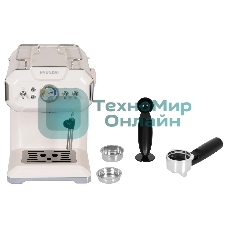 Кофеварка рожковая Hyundai HEM-5300 бежевый/серебристый, исп. кофе - молотый, 1.5 л, 850 Вт, 20 бар