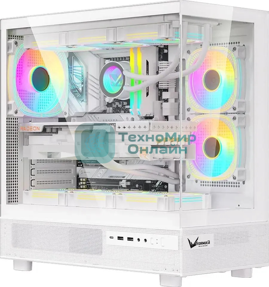 Компьютерный корпус Aerocool/Formula Crystal Z8 белый без БП ATX 9x120мм 7x140мм 1xUSB 2.0 1xUSB 3.0 1xUSB3.1 audio bott PSU